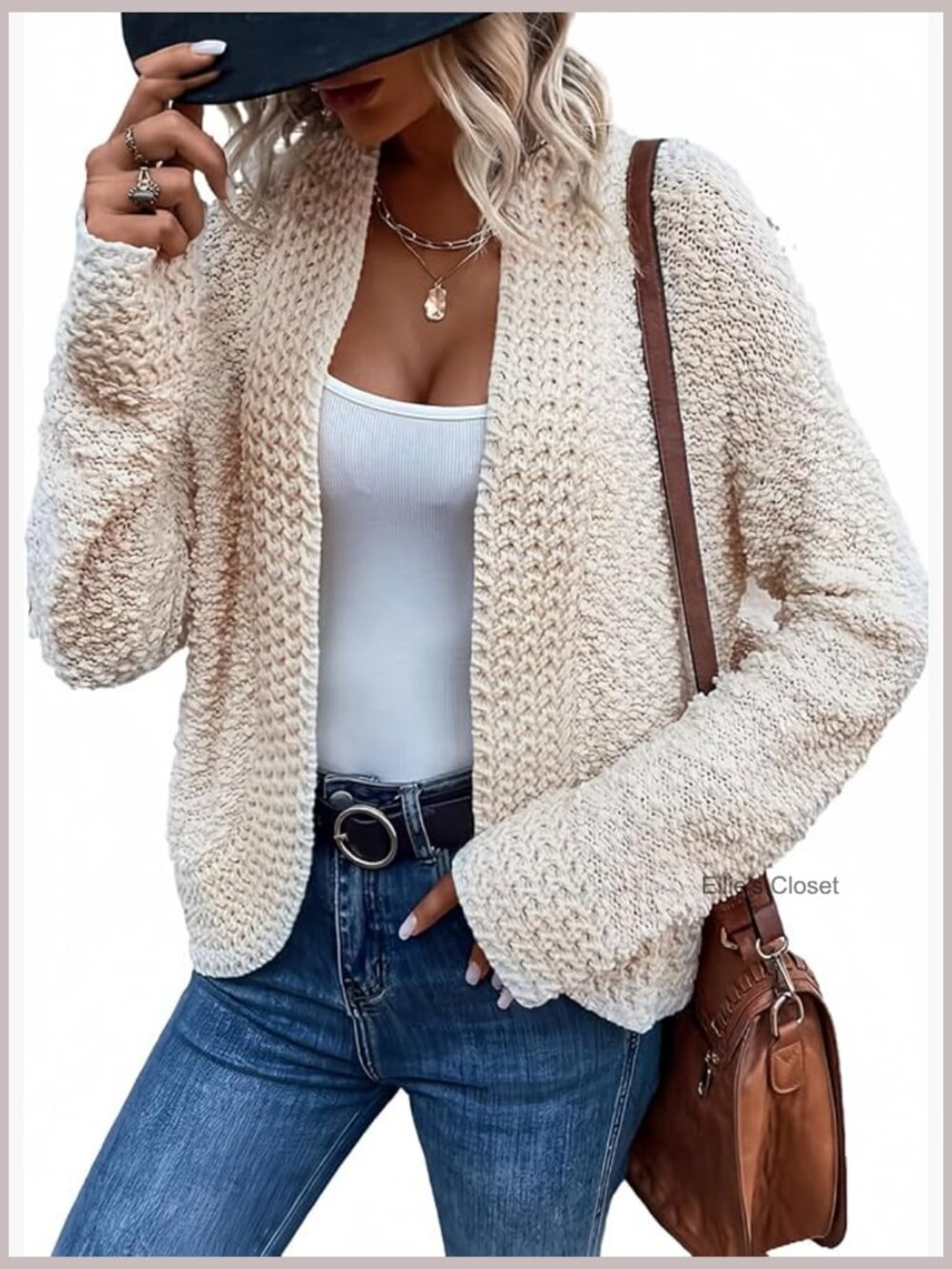 Long Sleeve Chunky Knit Open Front Cardigan Sweater Coat
